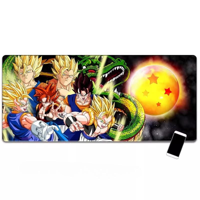 Super Popularna Seria Dragon Ball Son Goku Nadrukowana Skórzana Podkładka Pod Mysz Duża Z Obszytymi Krawędziami Podkładka na Biurko Pod Klawiaturę Komputerową Dzieci Uczą się Pisać Podkładka na Biurko