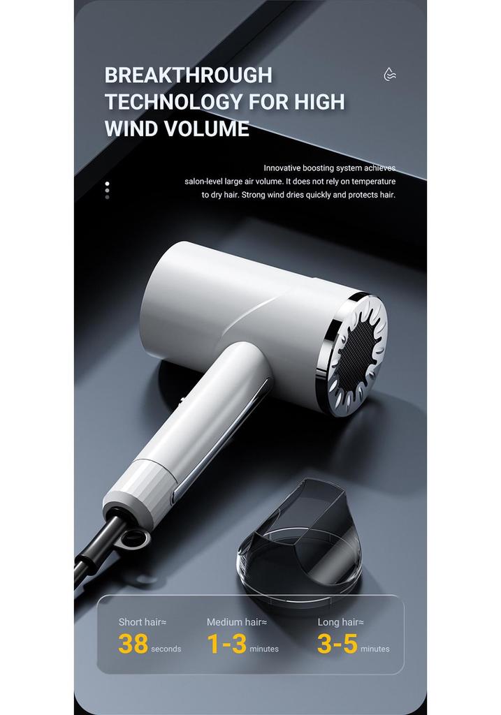 High-Speed Hair Dryer with Blue Light for Salon and Home Use