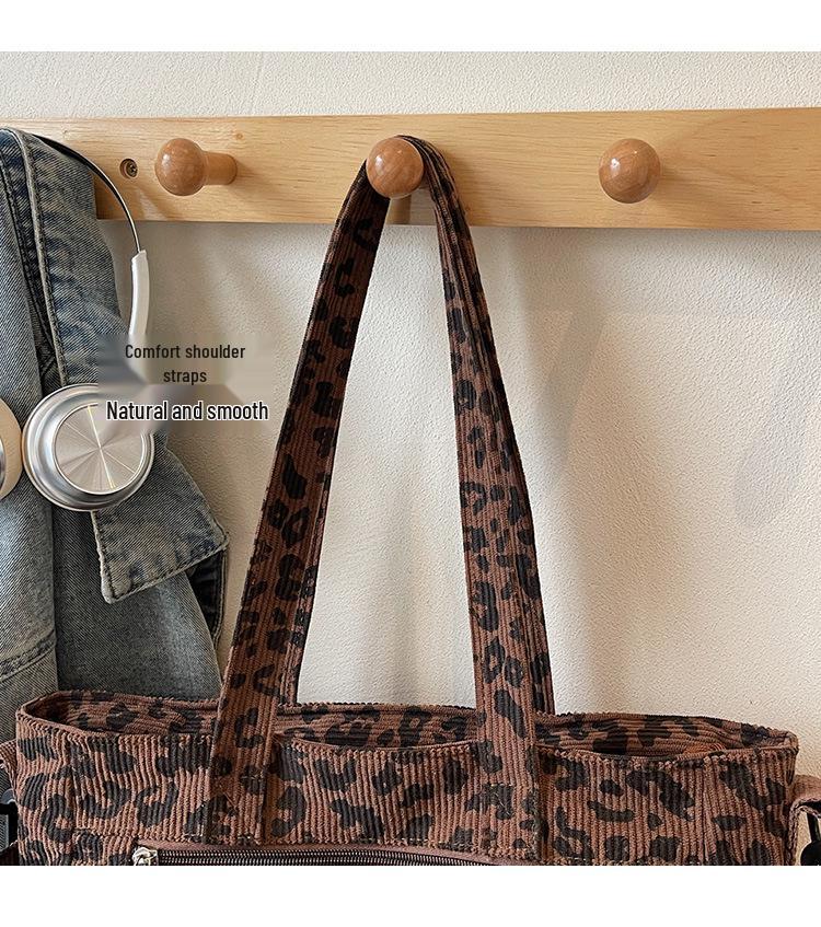 Women's Leopard Print Tote: Versatile Large Capacity Shoulder & Crossbody Bag