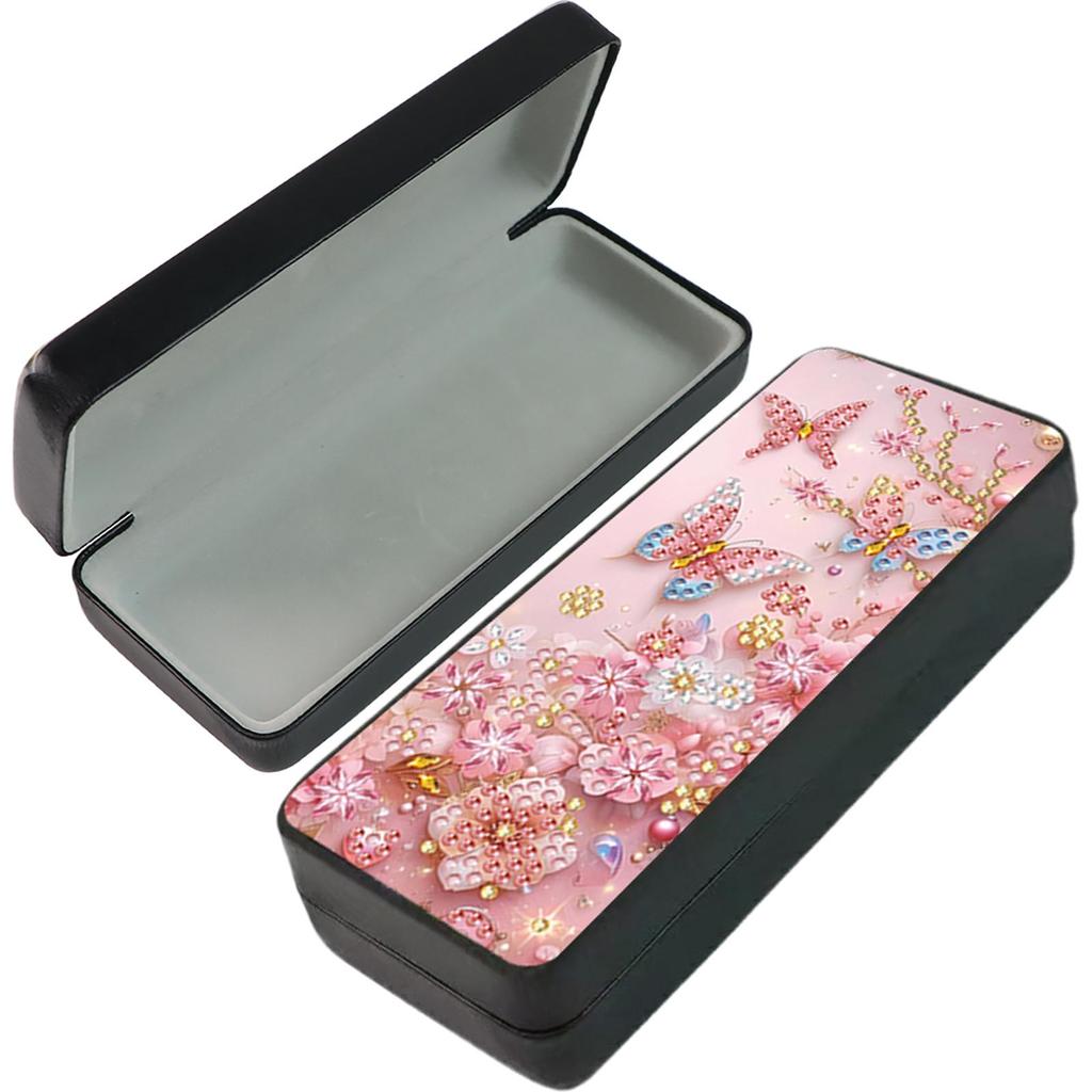 PU 5D Diamond Painting Sunglass Case Special Shape Handmade Sunglasses Storage Box Art Crafts for Daily Commute Travel Carrying