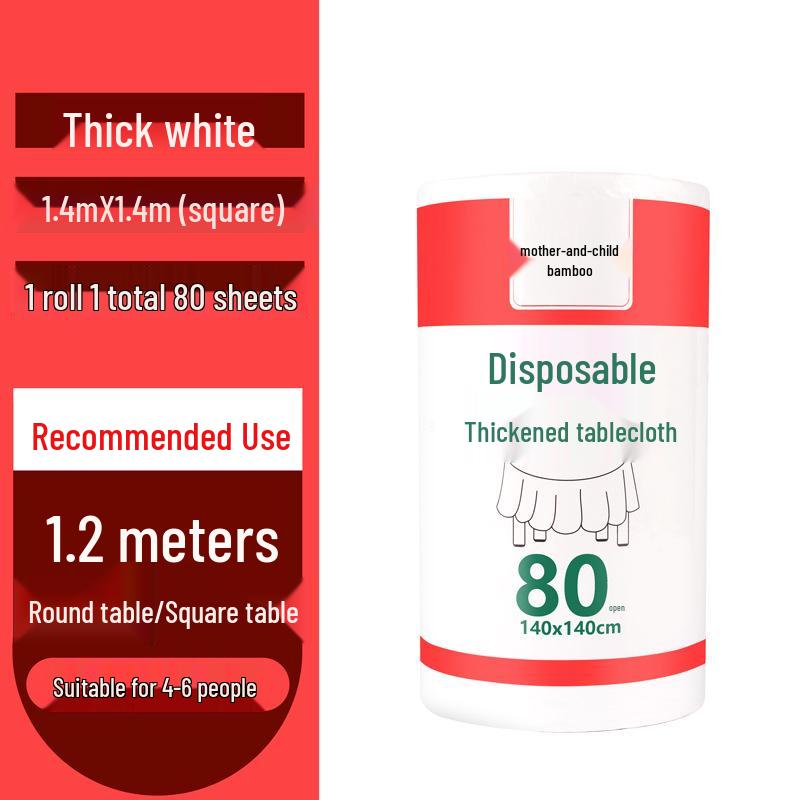 Thickened Waterproof Disposable Plastic Tablecloth for Round & Rectangular Tables
