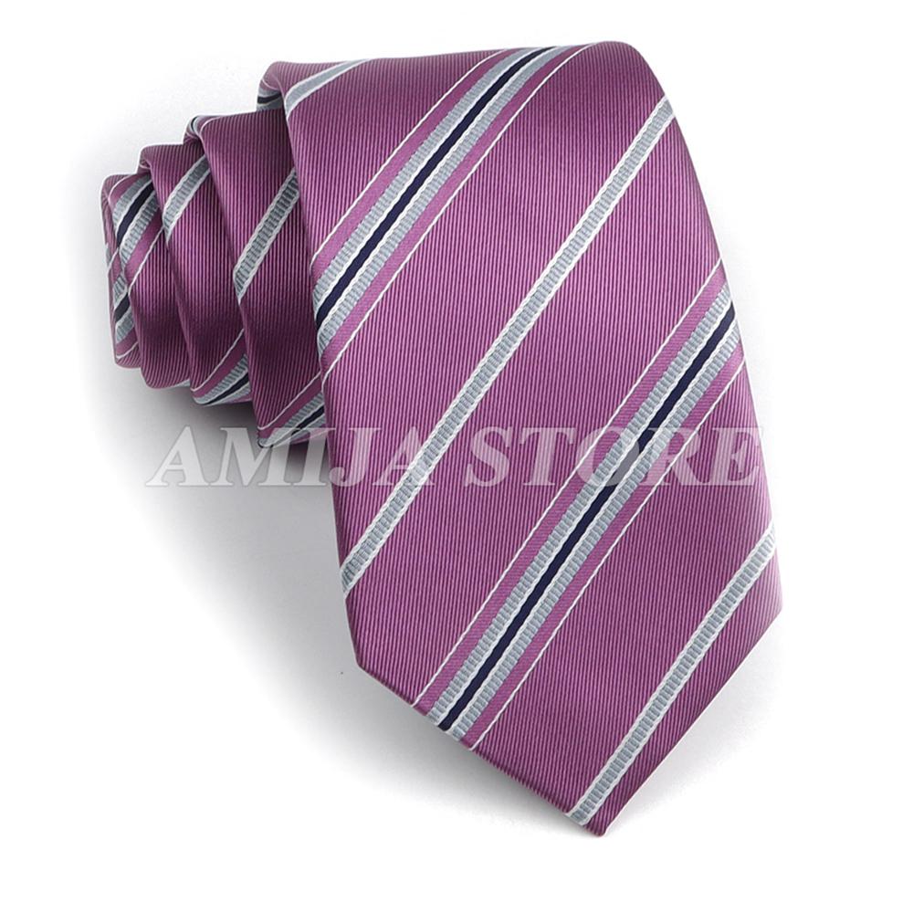 Men's Fashion Tie 7.5cm Tie Sage Green Orange Stripes Ties Business Meeting Suit Wedding Party Office Tie Men's Gift  Accessorie