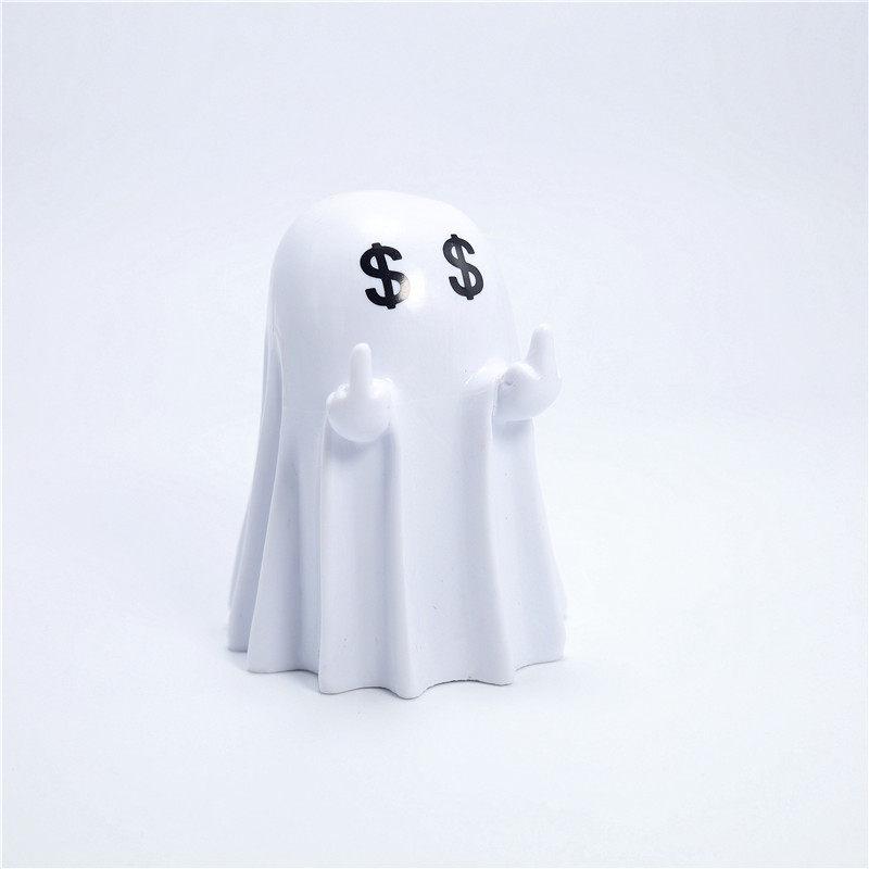 Funny Middle Finger Ghost Ornament for Christmas, Creative and Cute Desktop Decoration, Gift for Friends