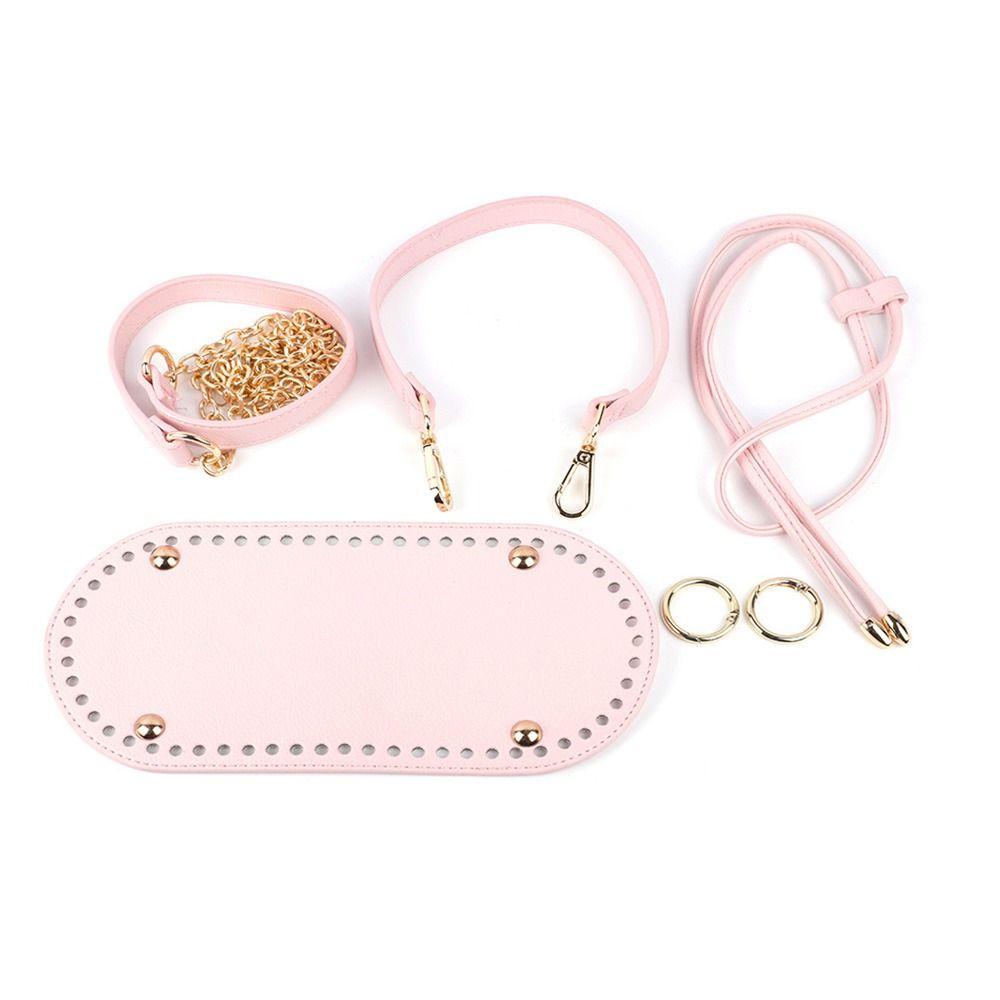 3Pcs/Set Faux Leather Shoulder Bag Bottom Strap Handbag Strap Woven Crochet Bag Set For DIY Handmade Bag Backpack Accessories
