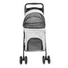 Passeggino Pieghevole per Animali Domestici Rete Traspirante con Tettuccio Apribile in 2 Modi Vassoio Cibo Rimovibile Portabicchieri Passeggino da Viaggio per Gatti Cani Cani Medi Grandi