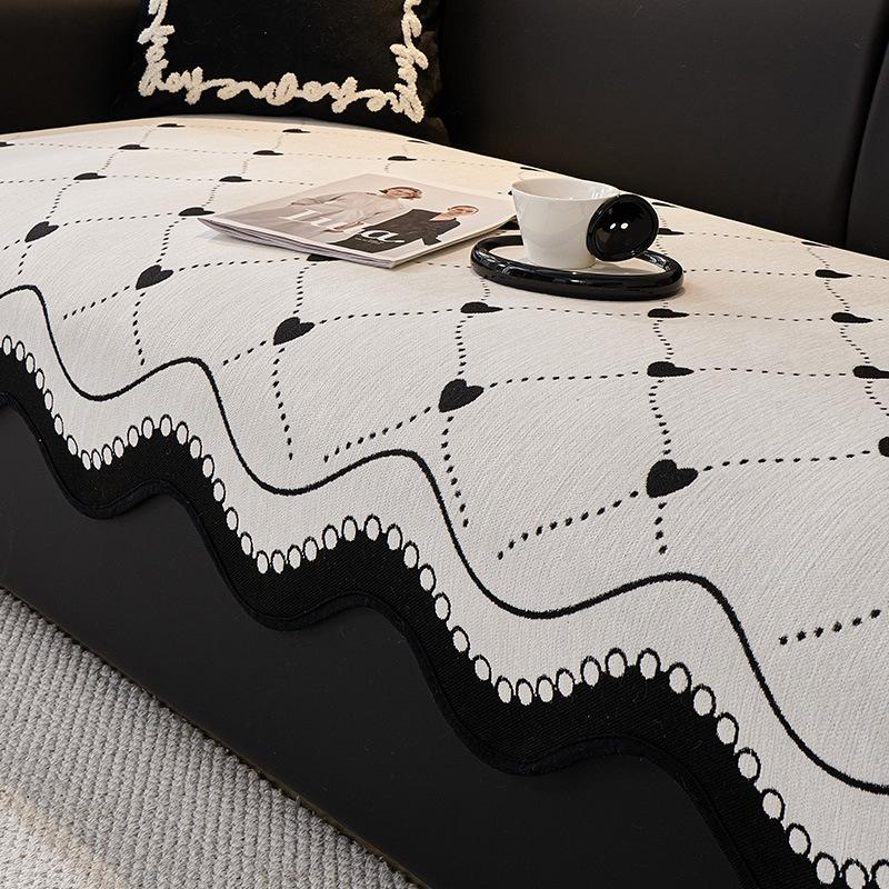 Neues Spezialförmiges Sofakissen, Vier-Jahreszeiten Einteilige Gerade Reihe Rutschfestes Leder Sofasitzkissen, Unterbezug Stoffhandtuch