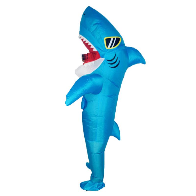 Costume gonflable de requin bleu à grande gueule transfrontalier pour Cosplay, Fête d'Halloween ou Plaisir à Chevaucher