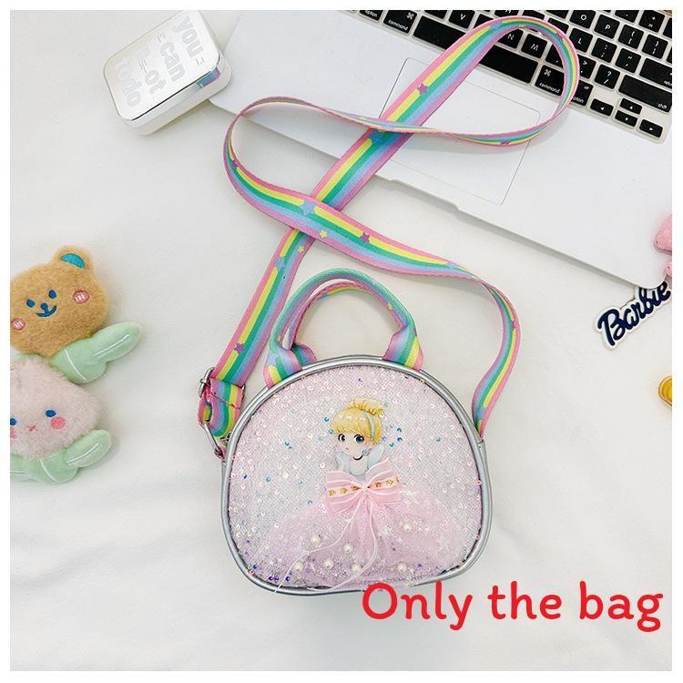 Bow Cartoon Cute Girl Pattern Childrens Shoulder Bag With Design Sequins