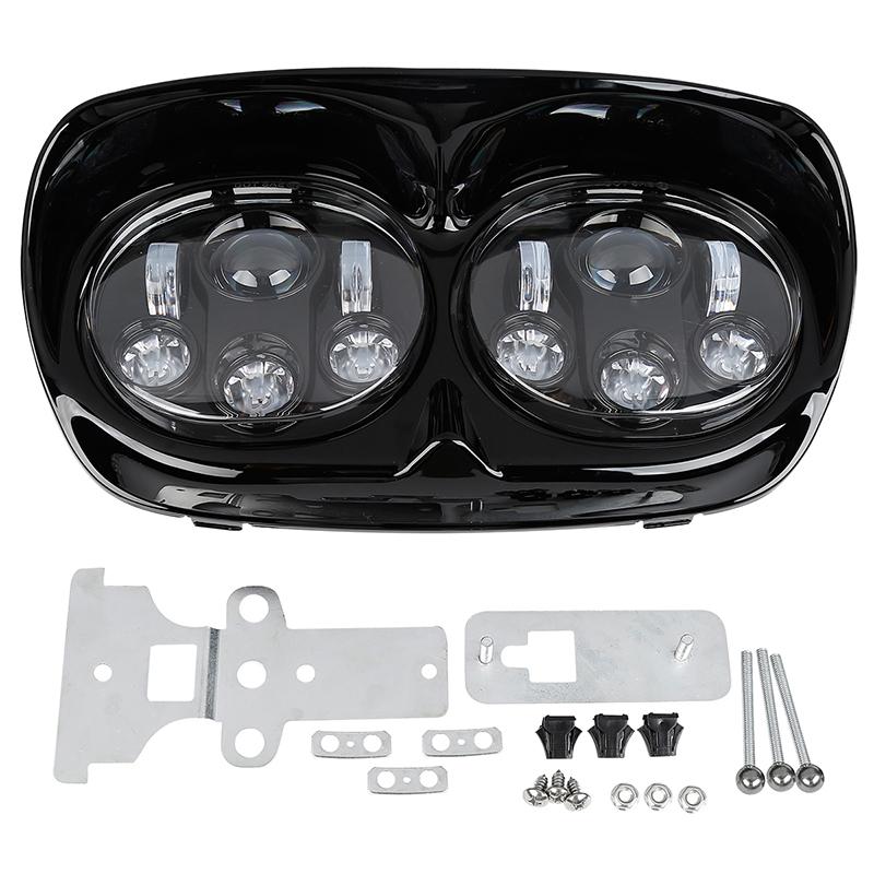 Motorcycle Inner Outer Fairing 5.75  Dual LED Headlight For Harley Road Glide FLTR 1998-2013