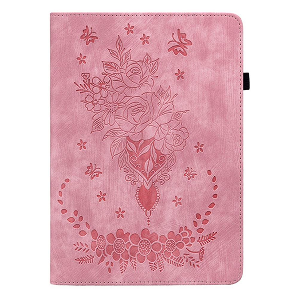 Für Xiaomi Redmi K Pad Hülle Kartenhalter Kratzfest Lederhülle Rosenblumen-Prägung