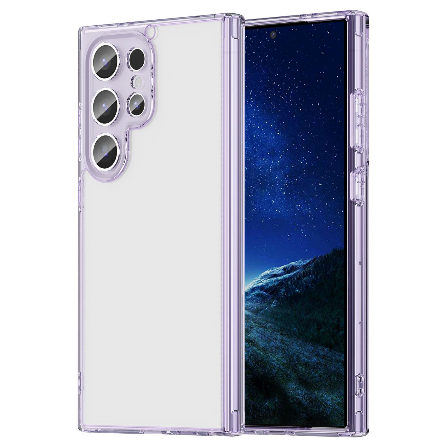 

For Samsung Galaxy S24 Ultra Case TPU+Acrylic Phone Back Cover Anti Yellowing Purple
