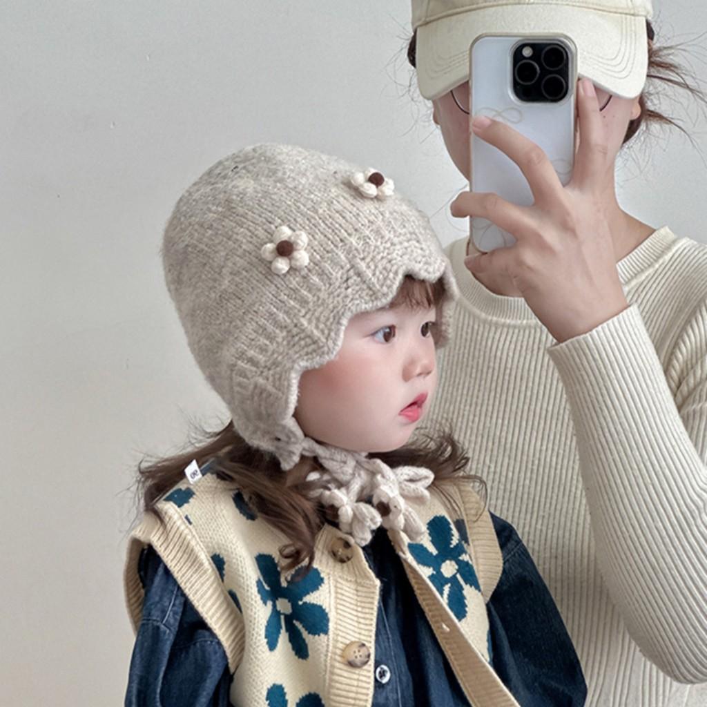 Baby Knitted Winter Hat With Ears For Toddler Girls Kids Warm Windproof Cap