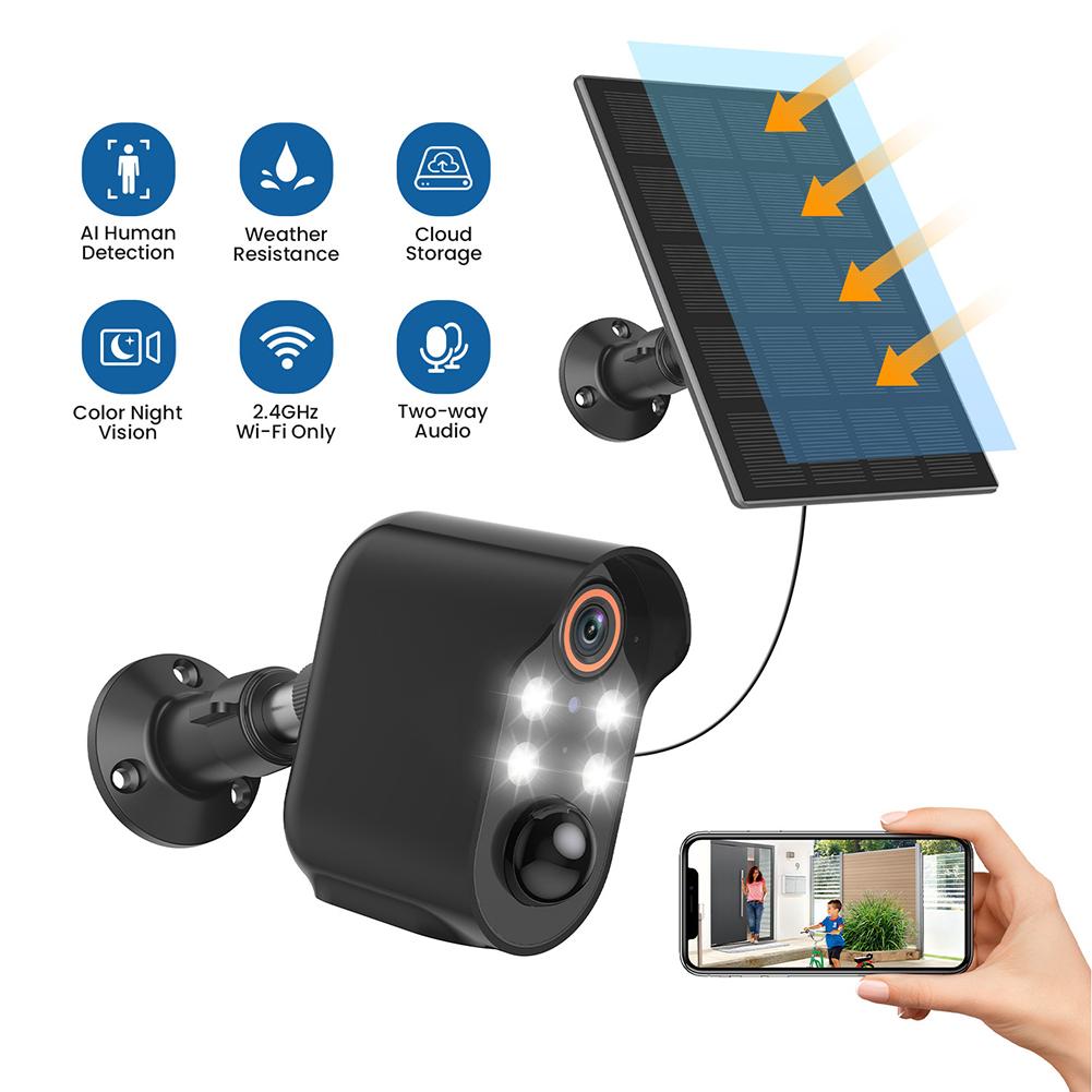 2.4G WiFi Camera IP65 Waterproof Two Way Audio Camera USB Charging Surveillance Security Cameras for Patio Porch Indoor