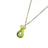 Fresh Pastoral Summer Fruit Heart Necklace for Women, Versatile Titanium Steel Clavicle Chain