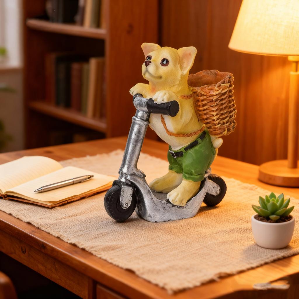 Scooter Puppy Resin Craft Ornaments