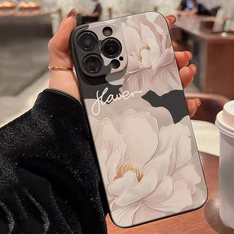 

Elegant Peony Pattern Phone Case For iPhone 17 Pro Max 16 Pro 15 14 13 Mini 12 11 Pro Max 16E 17Air hockproof Soft Cover iPhone17
