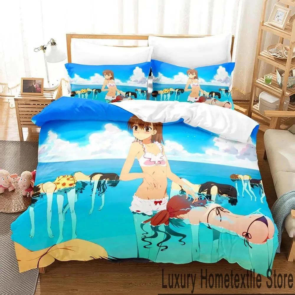 Misaka Mikoto A Certain Magical Index Railgun Bettwäscheset Jungen Mädchen Twin Queen King Size Bettbezug Kissenbezug Bett Jungen Erwachsene