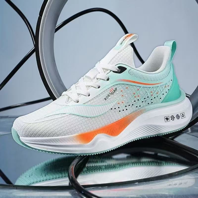 

Легкие кроссовки для бега для мужчин, дышащие повседневные кроссовки Rebound, нескользящие кроссовки для ходьбы на открытом воздухе, модные мужские кроссовки на шнуровке 45 циан