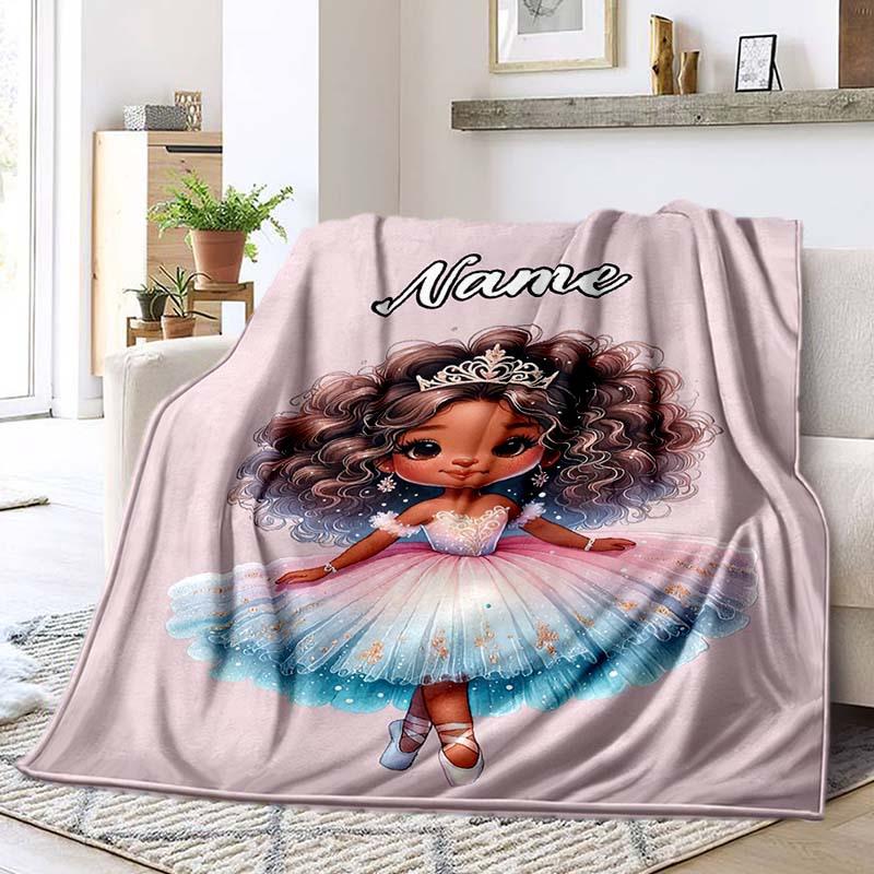 Girl'S Dance Dream Customize Your Name Blanket Used For Chair Office Sofa Bed Camping Soft And Warm Giving Friends And Relatives Birthday Graduation