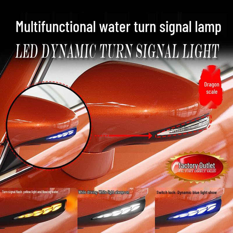 Lexus IS/ES/CT/LS/RC Rearview Mirror Blue Sequential Turn Signal & Dynamic Daytime Running Light