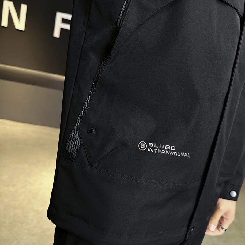 PLAYBOY Men's Casual Hooded Windbreaker Jacket