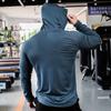 Men's Quick-Dry Hooded Training Suit - Long Sleeve Track & Field Running T-Shirt