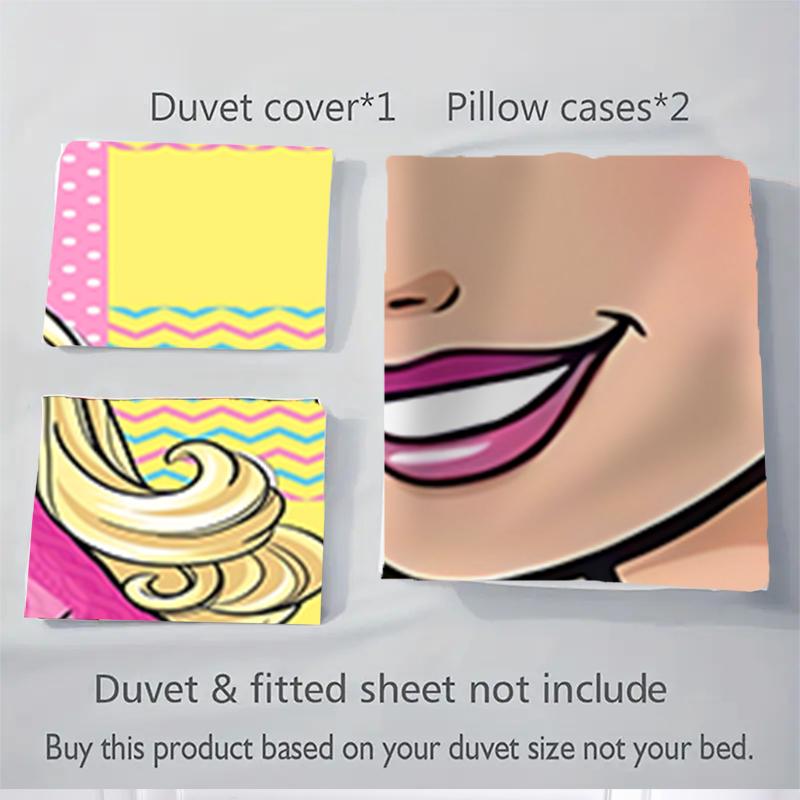 3Pcs Pop Art Barbie Style Bedding Sets For All Sizes New 3D Printed Bed Cover Comforter Duvet Cover Pillowcase Bedroom Decoration