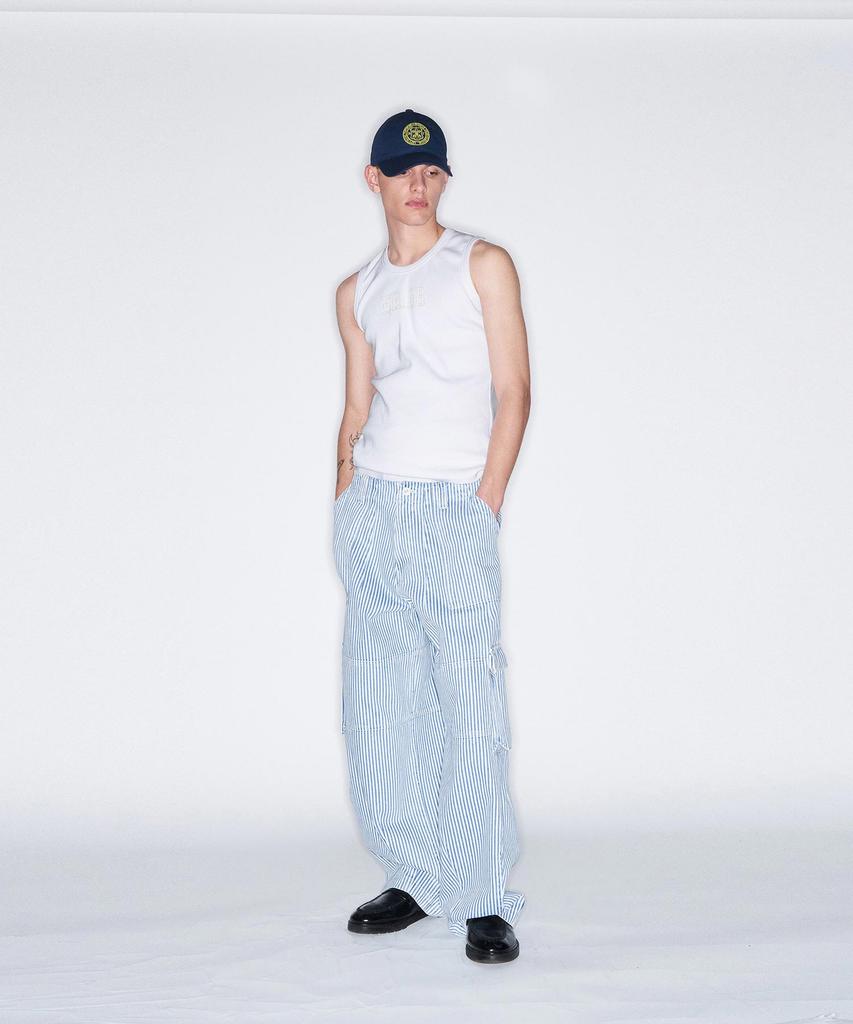 Peulomaleul Wide Fatigue Denim Pants / Stripe