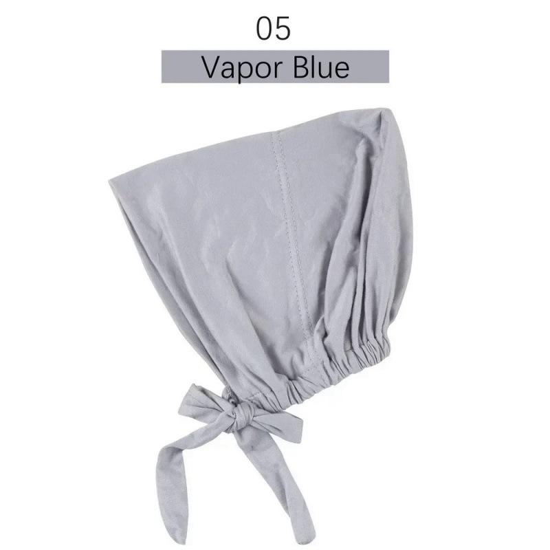 Solid Color Elastic Tie-Back Modal Undercap Hijab Scarf Adjustable Kufi Cap