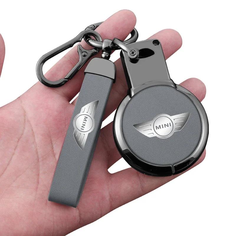 Car Sticker Hot 2025 Leather Car Remote Fob Key Case Cover Holder Shell for BMW MINI COOPER S ONE JCW F54 F55 F56 F57 F60 CLUBMA