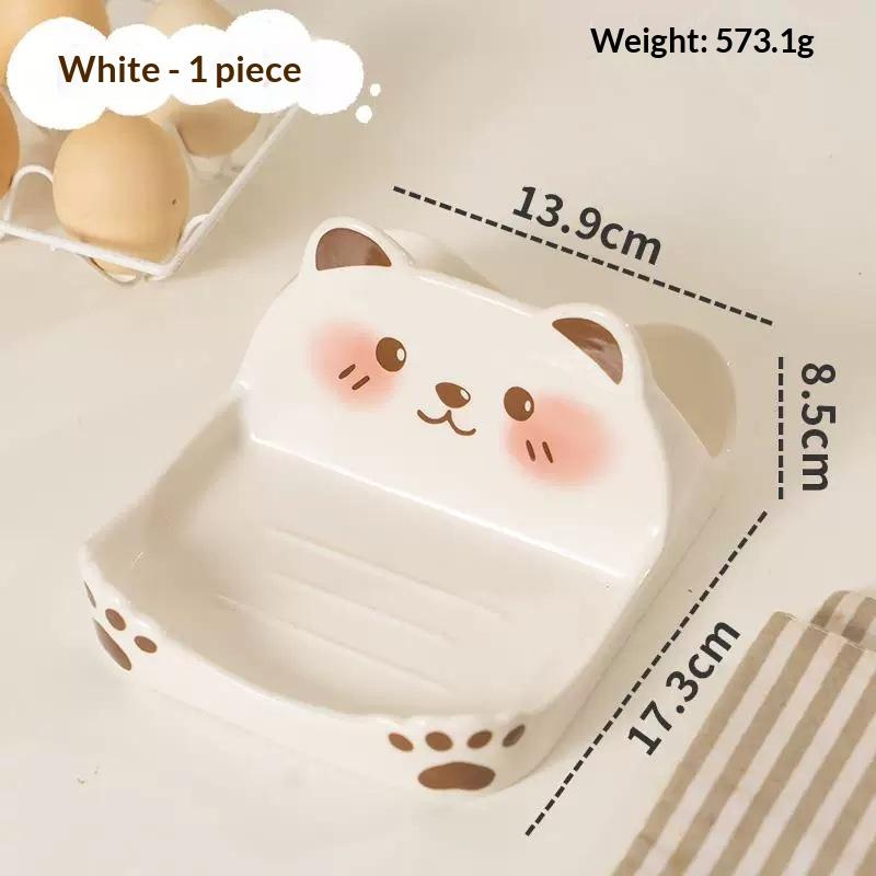 1Pcs Abs Lid Holder Bear Shape Design Countertop Mount Kitchen Counter Organizer Creative Multi-Functional Storage