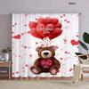Valentine's Day Red Rose Flower Shower Curtain Waterproof Polyester Landscape Curtains Bathroom Shower Curtain And Rug Sets