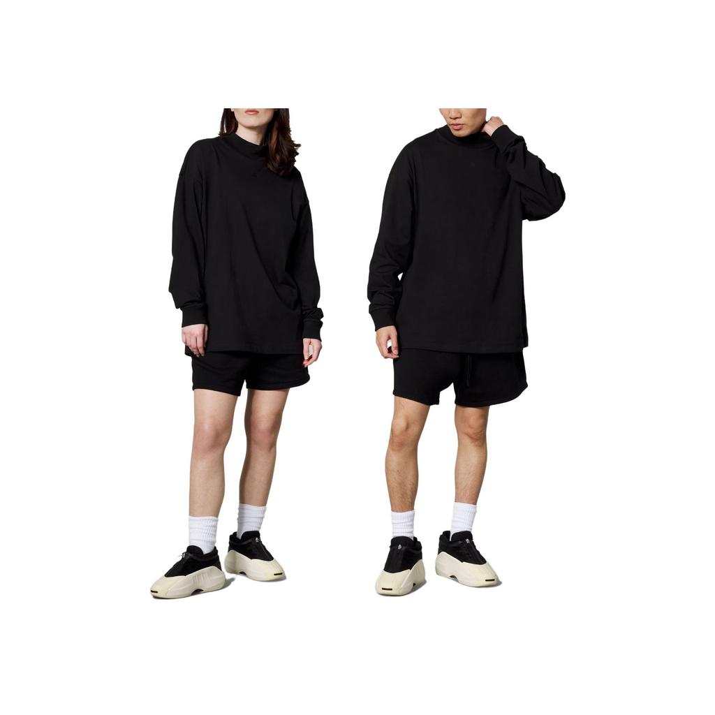 Adidas SS23 Chapter 03 Series Logo Print Knit Stand Collar Long Sleeve T-Shirt Unisex Tops Black IR8489