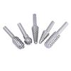 5pcs Steel Rotary Rasp File 1/4" Shank Rotary Craft Files Rasp Burrs Wood Bits Grinding Power Woodworking Hand Tool