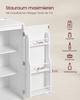 VASAGLE Custos Collection BBK373WB01 Kitchen Cabinet Storage Cabinet Sideboard with Worktop Microwave Shelf with 1 Open Compartment 3 Doors