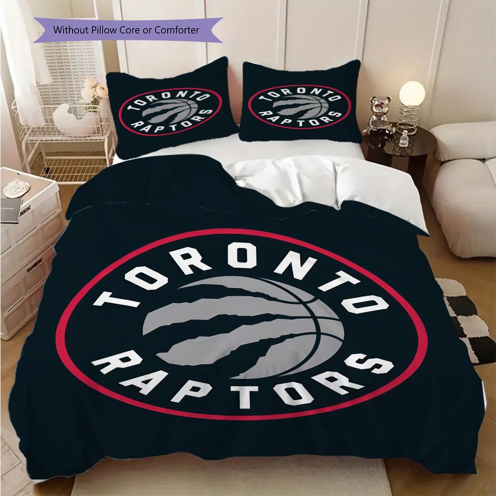 Toronto Raptors Basketball Spirit Three-piece Set(1 * Duvet Cover + 2 * Pillowcase, Without core)Christmas Birthday Gift Soft and Comfortable