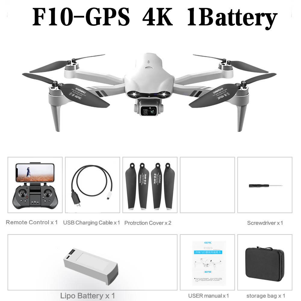 F10 Drone GPS 4K HD Dual Camera Wide-Angle 5G WIFI Fpv Quadcopter Brushless Motor Foldable Obstacle Avoidance Aerial UAV