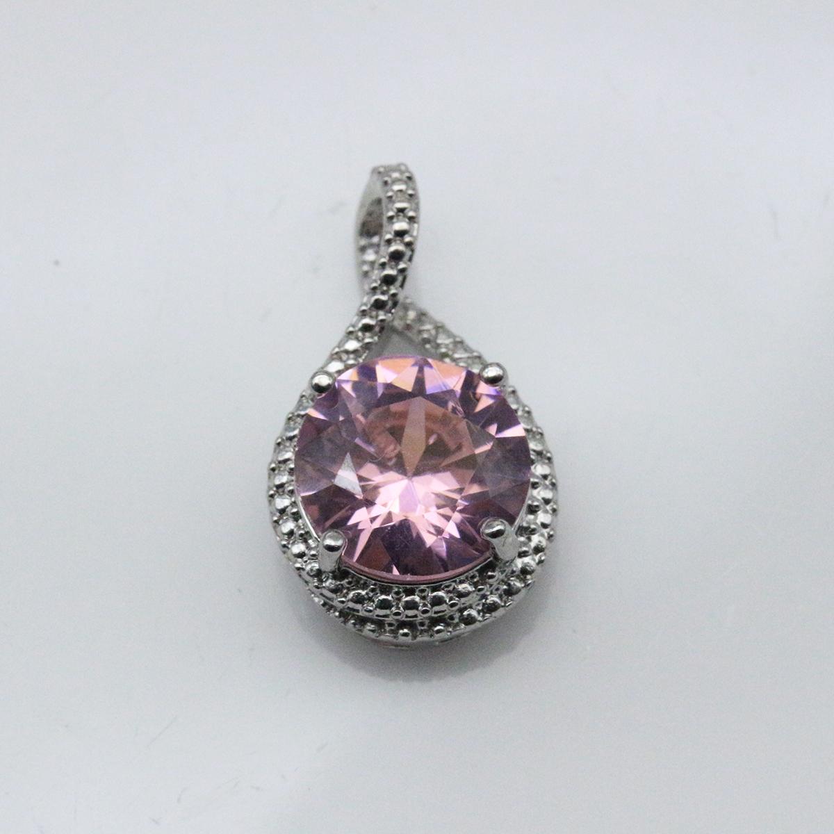 

Модный светло-фиолетовый серебряный цветной кулон со стразами и стразами, женский элегантный кулон, аксессуары розовый