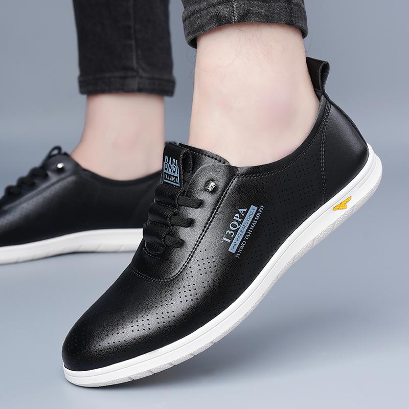 Fashion Official Website Hot Selling Men's Business Shoes Simple Comfortable Driving Shoes Anti Slip Soles Men's Leather Casual Shoes