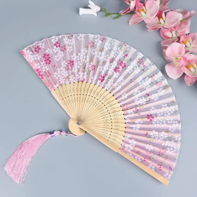 Vintage Chinese Style Portable Folding Fan Party Wedding Dance Hand Fans Summer Bamboo Craft Gift Room Decoration Ornaments New