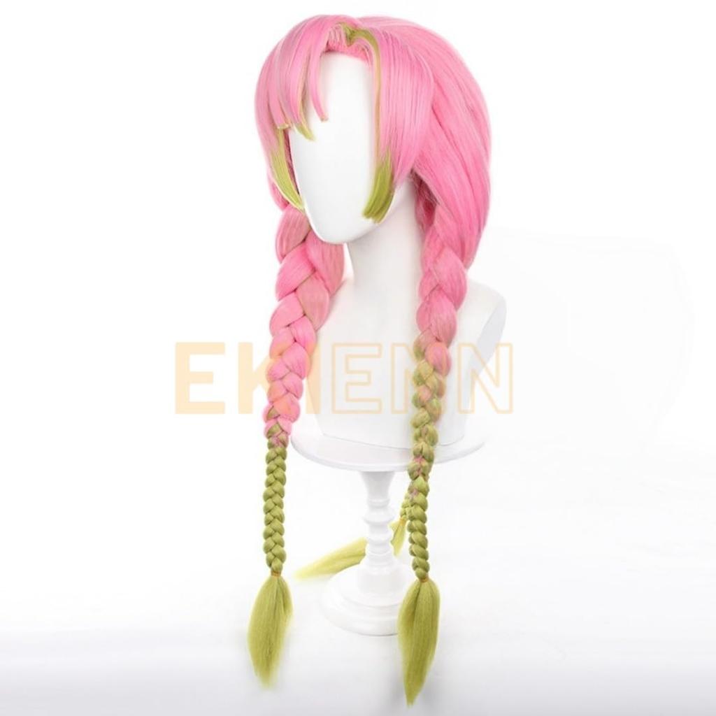 Ekienn Kanroji Mitsuri Cosplay Anime Event Peruka, Odporna na ciepło, Kostium, Halloween, Impreza, Wydarzenie, Kostium, Peruka, Przebranie, Impreza,