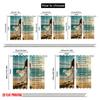2pcs 2D flat printing Window Curtains Ocean Beach Dance 100% Polyester Without Electricity Festive Curtains for Outdoor and Home