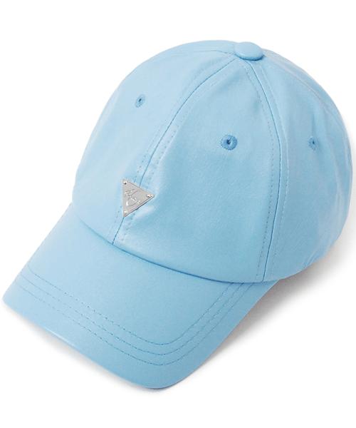 Heiteo Silver Classic Logo Leather Ball Cap Blue