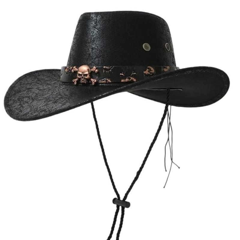 Classical  Cowboy Hat for Travel Wide Brimmed Hat Western Cowboy Hats for Boy Men Adults Cowboy Hats