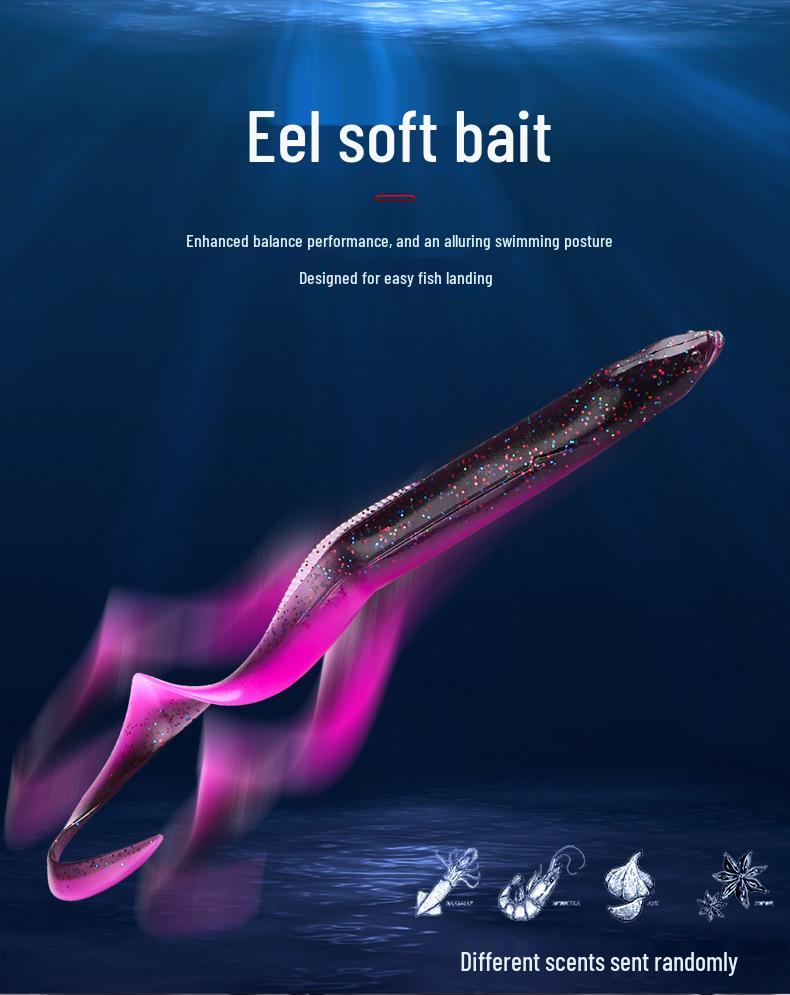 BEARKING Soft Bait Eel Lure with Lead Head Hook, 15cm/20cm for Long Cast Sea Fishing (L45L46)