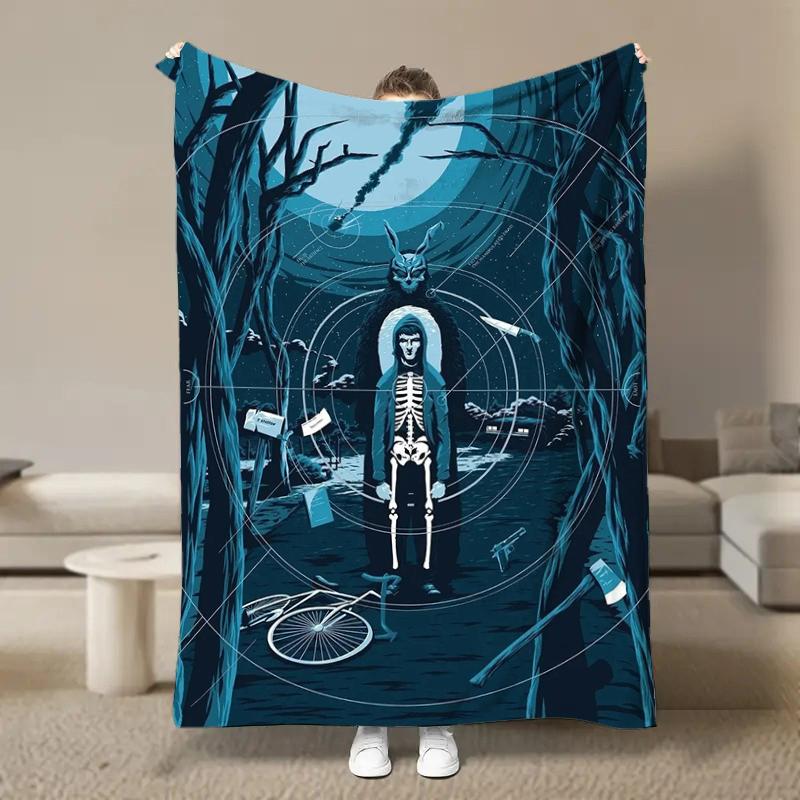 Classic Horror Film Donnie-Darko Flannel Blanket Fluffy Children and Adult Sofa Plush Bedspread Throw Lunch Blanket for Sofa Bed 75x90cm
