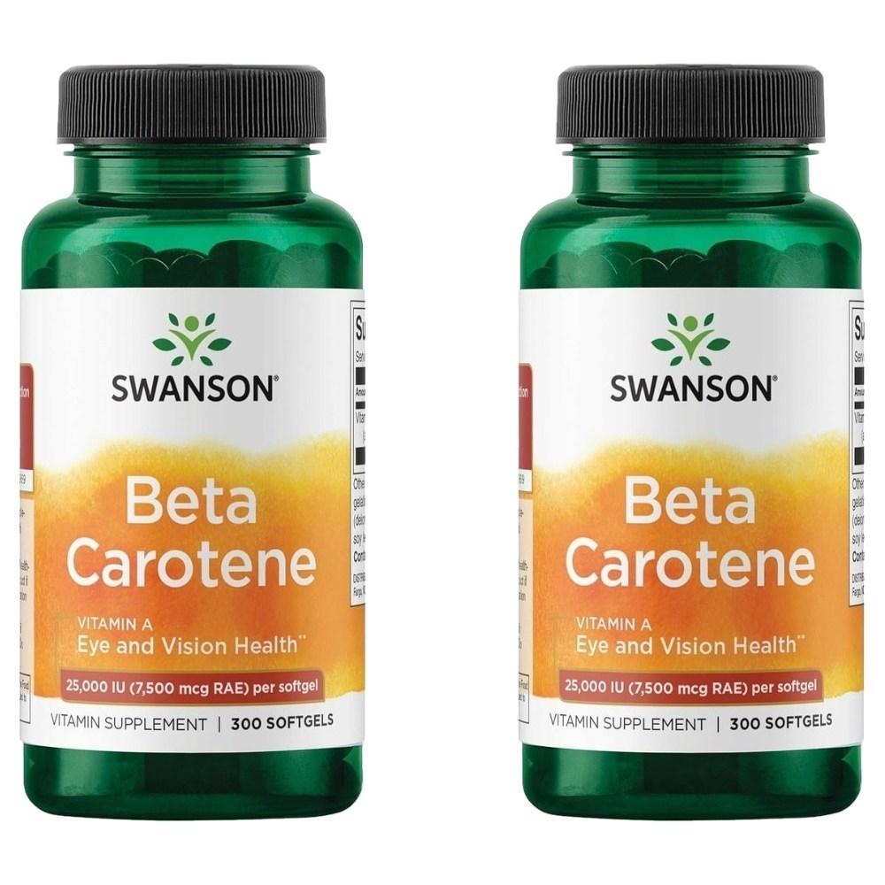 Swanson Vitamin Count Pack Swanson Beta-Carotene Vitamin A 25,000 IU 300 Tablets 2 pcs 300