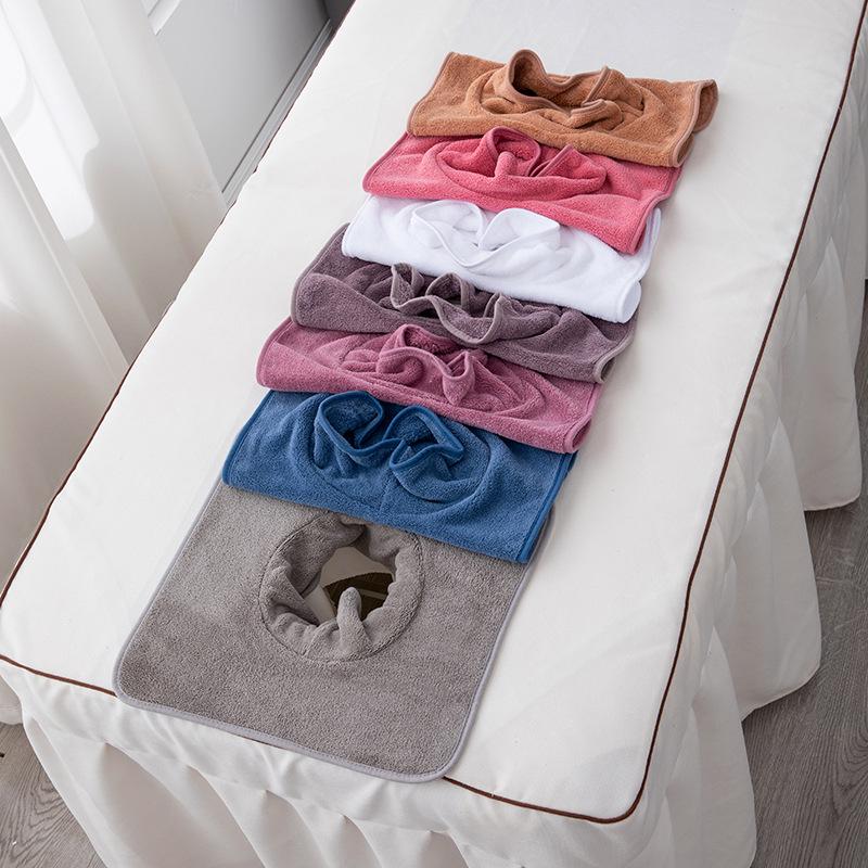 Thickened Beauty Salon Face Hole Towel for Massage Bed Headrest