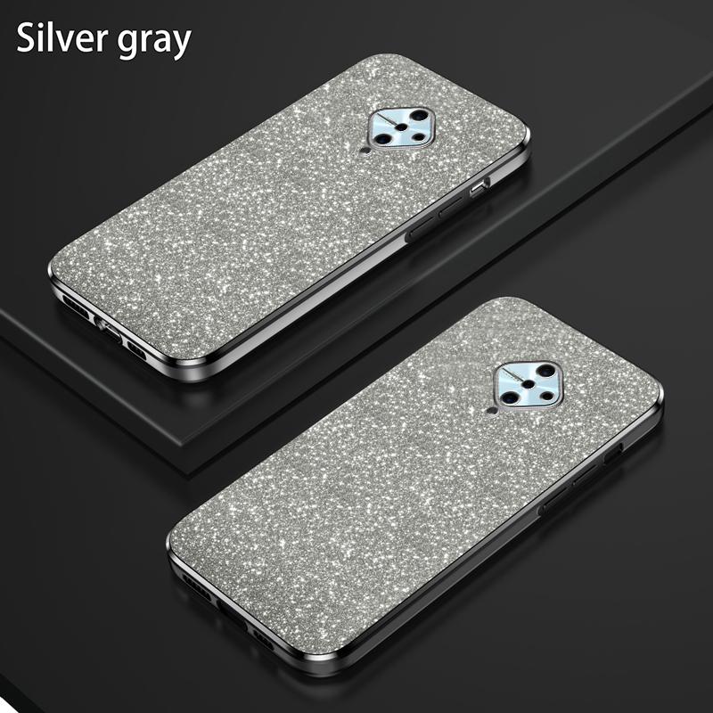 

For VIVO Y9S V17 Luxury Electroplated Glitter Phone Case For Vivo Y9s V17 Case Clear Soft TPU Back Protective Cover TPU Bumper For Vivo V17 серебряный серый