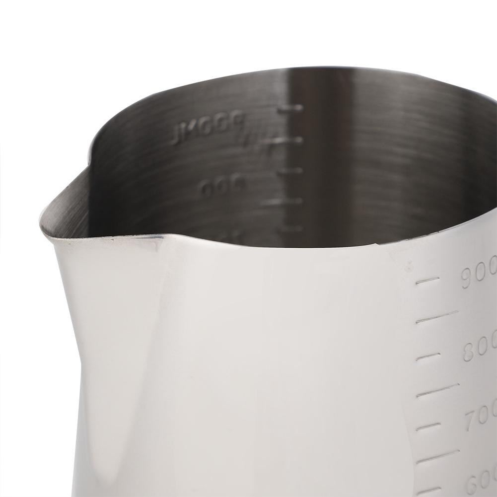 Stainless Steel Measuring Cup Coffee Jug Milk Frothing Pot Espresso Latte Pitcher(1000ml)